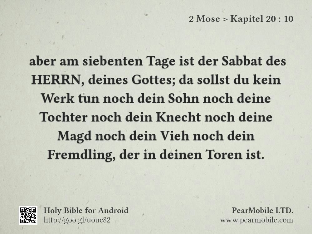2 Mose, Kapitel 20:10